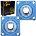 (2 Pack) SGTR Heavy Duty UCF208-24 Square Flange Bearing, 1-1/2 inch Bore, Self-Aligning, Industrial Grade, Chrome Steel and Solid Cast Iron Bearing Units