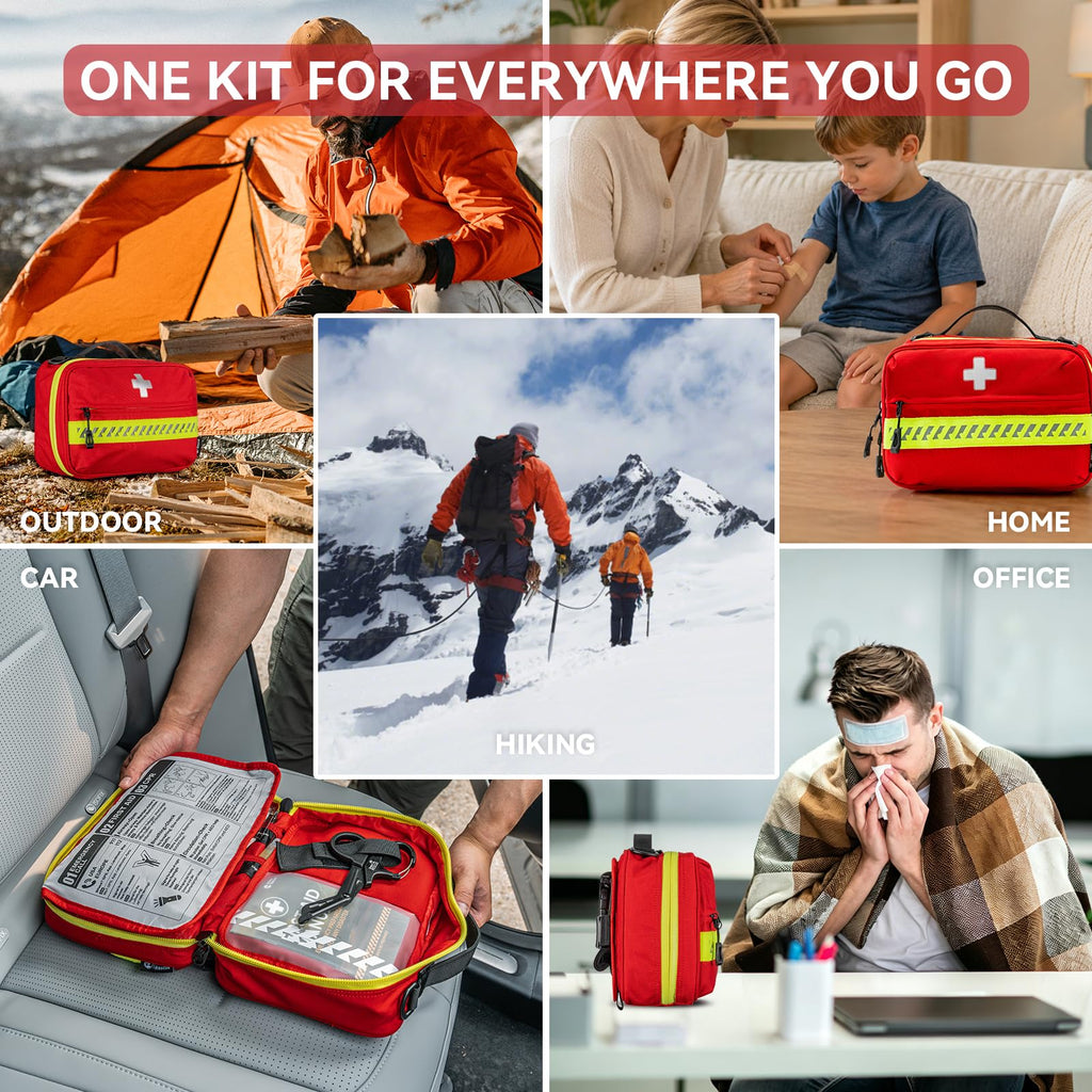Organized First Aid Kit, Labeled Medical Kit Fully Stocked