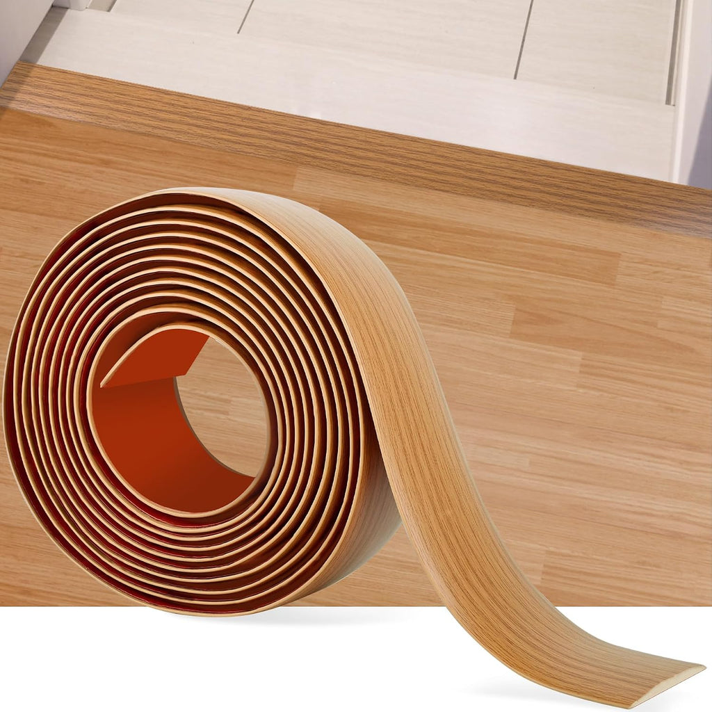 5Ft Floor Transition Strip Self Adhesive Vinyl Cover Floor Strip Flat Divider Transition Strip Wood Grain Design for