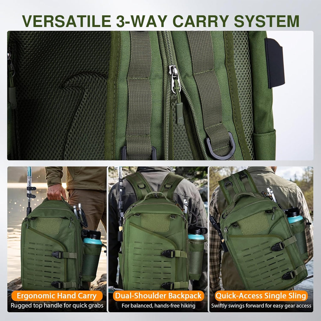 Fishing Kits for Adult,Fishing Pole and Reel Combo, OpenSide Fishing Sling Tackle Storage Bag with 3 Tackle
