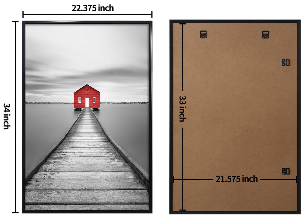 22.375 x 34 Poster Frame 3 Pack, Black