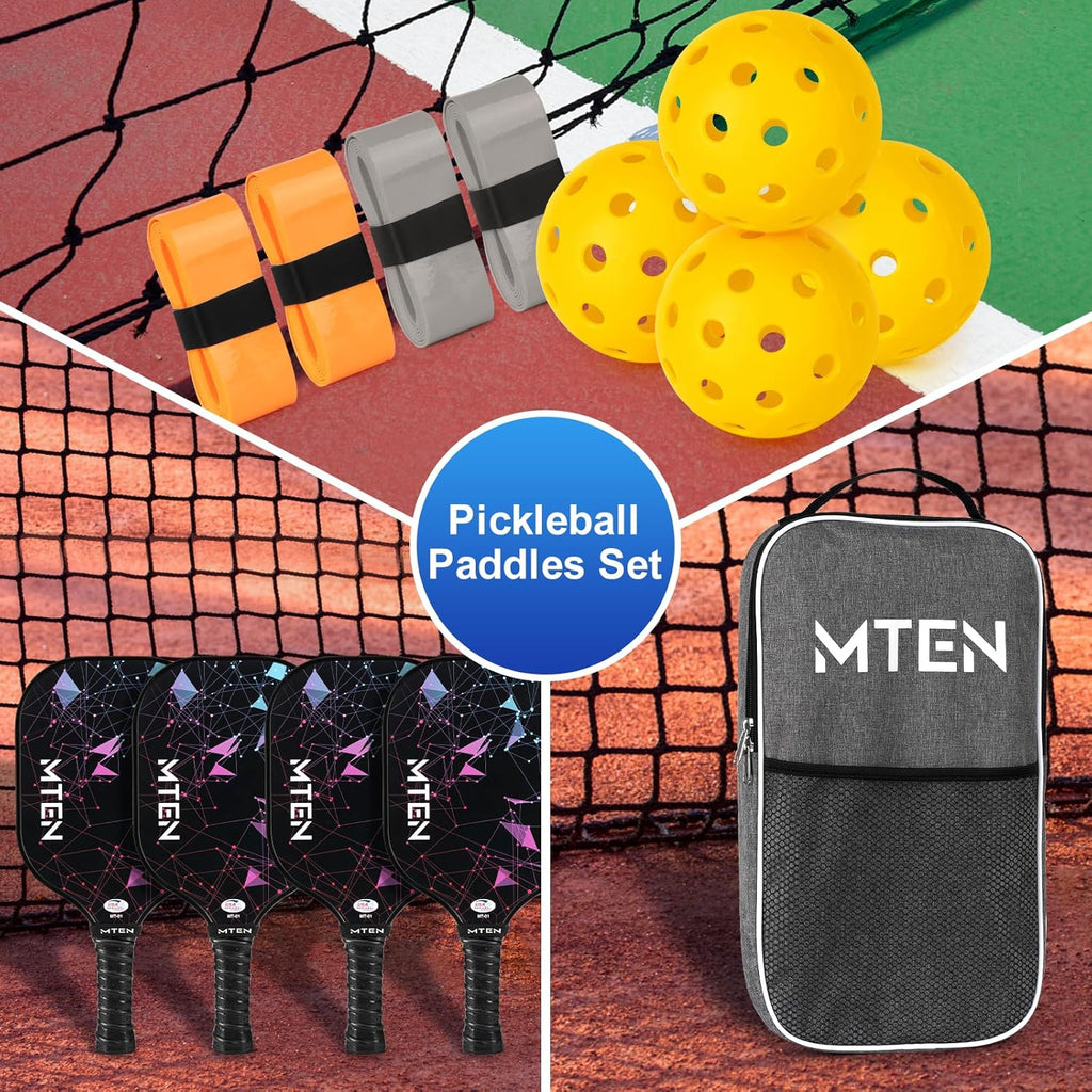 Pickleball Paddles Set of 2/4/1, USAPA Approved Fiberglass Rackets | Lightweight Set for Men, Women, Beginners &