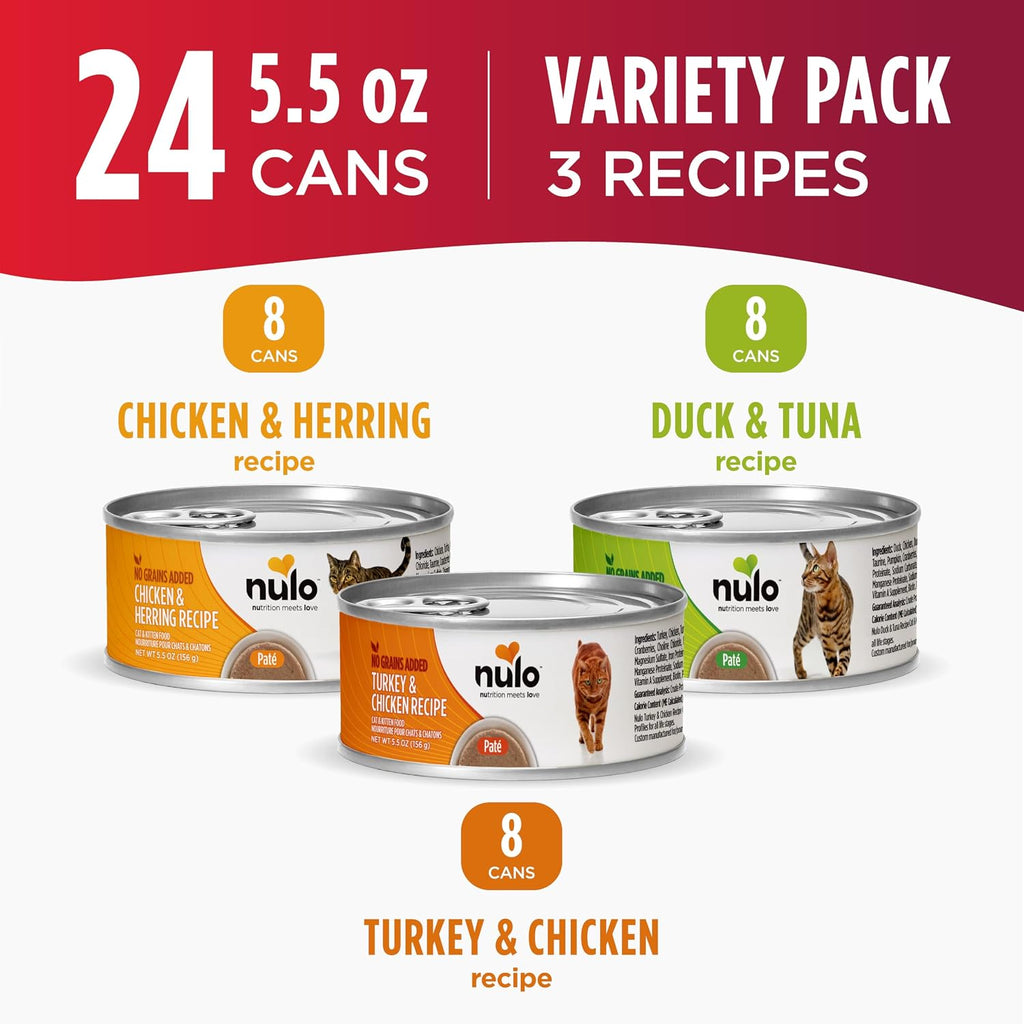 Variety Flavors Pate Wet Canned Cat Food, 5.5 Ounce (Pack of 24)