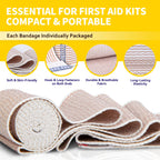 Premium Elastic Bandage Wrap 4" 12 Pack & 6" 4 Pack, Hoop & Loop
