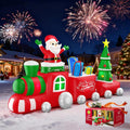 10FT Christmas Inflatable Train with Santa Claus, Gift Boxes, Christmas Trees, Built-in Lights, 2026 Yard Decor Giant
