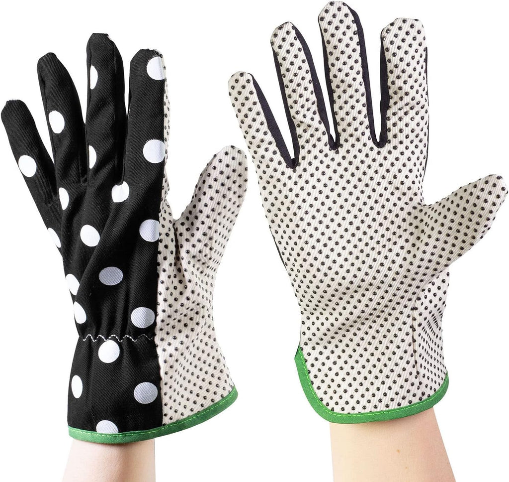 Garden Kneeler and Gardening Gloves for Women, Cute Garden Tool Set with Thick Kneeling Pad and Yard Gloves, Picture Dot