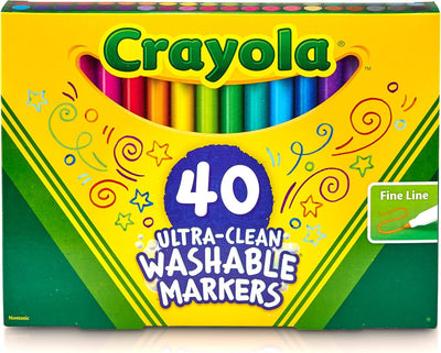 Ultra Clean Fine Tip Washable Markers 40ct, Kids School Supplies