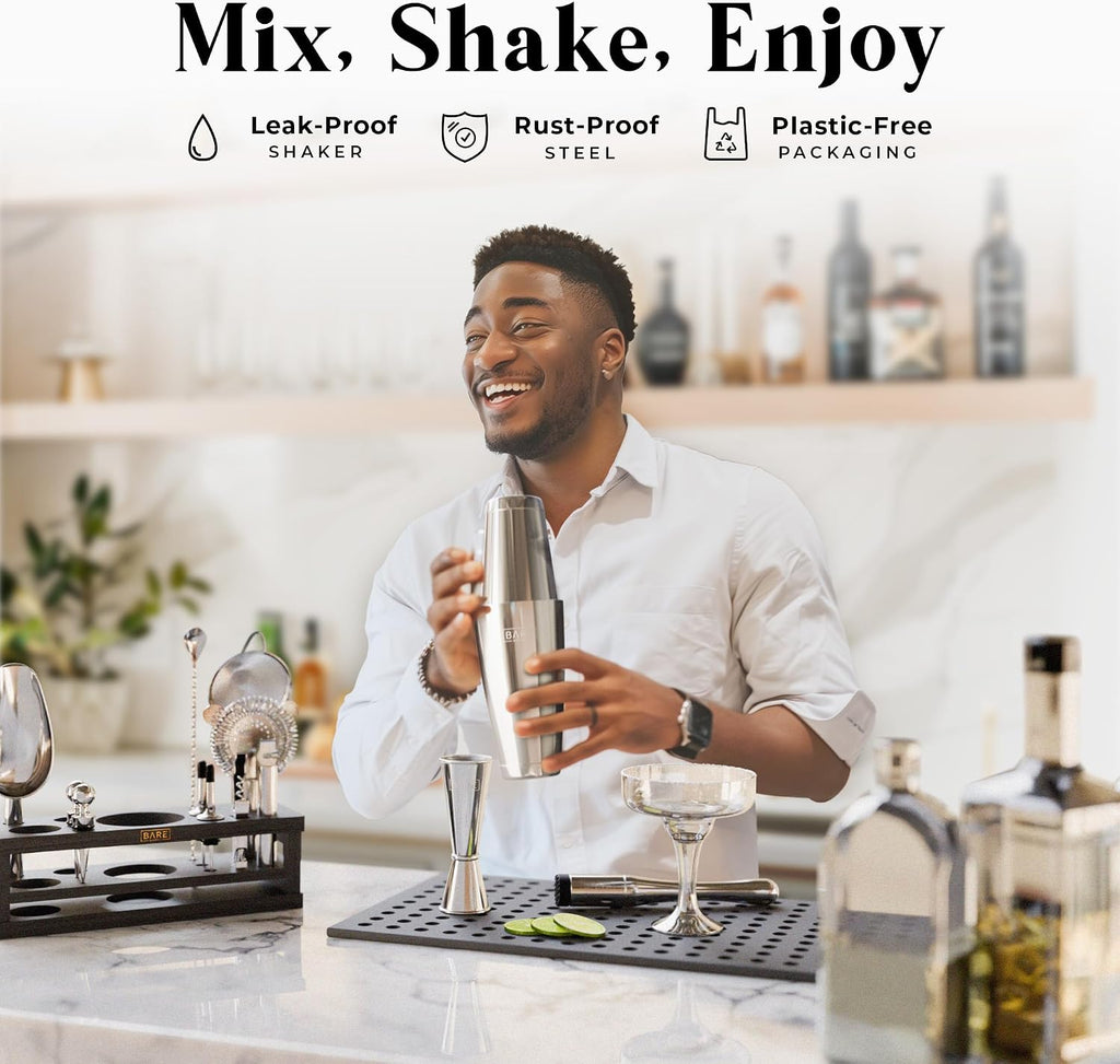 Mixology Bartender Kit Bar Set | 16-Piece Cocktail Shaker Set | Martini Barware Mixing Tools for Home Bartending |