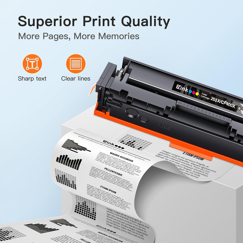 201X Replacement for HP 201X Toner Cartridges 4 Pack High Yield