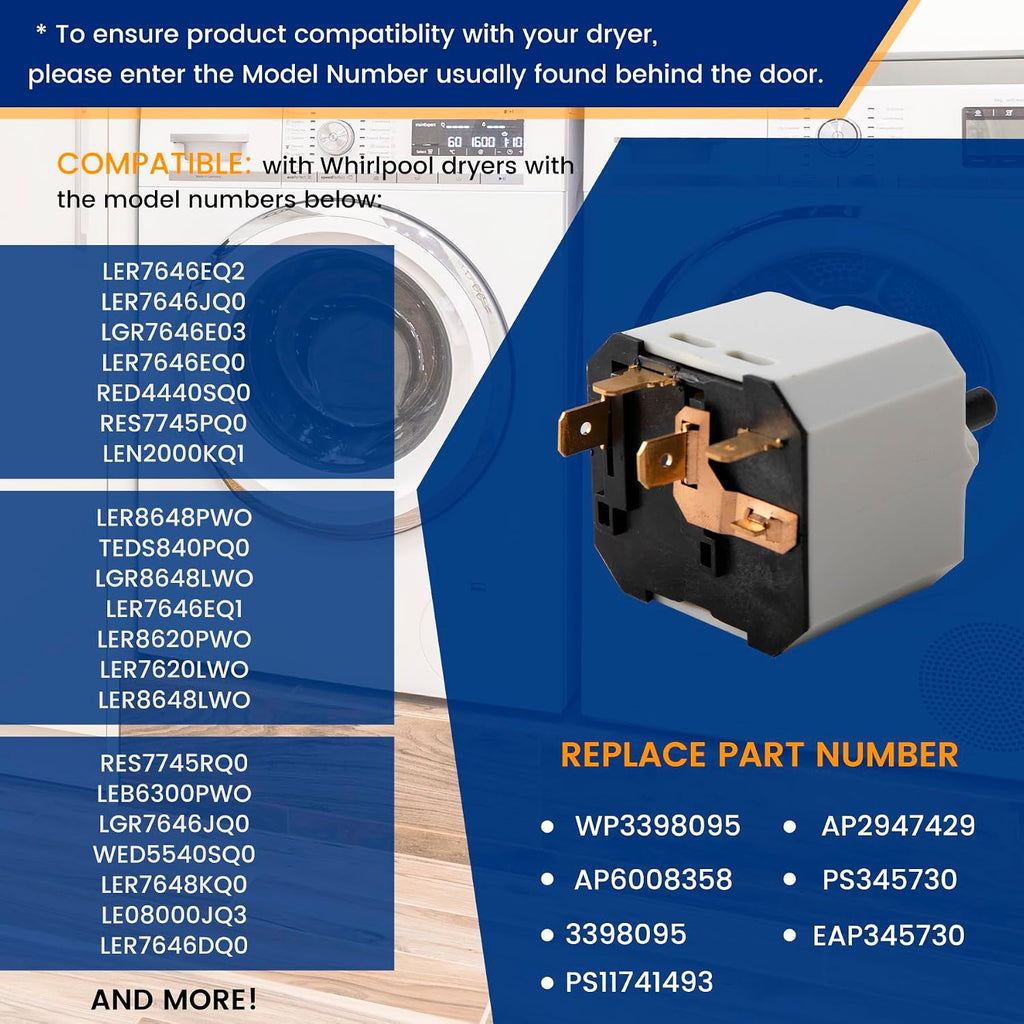 WP3398095 Dryer Push to Start Switch Parts