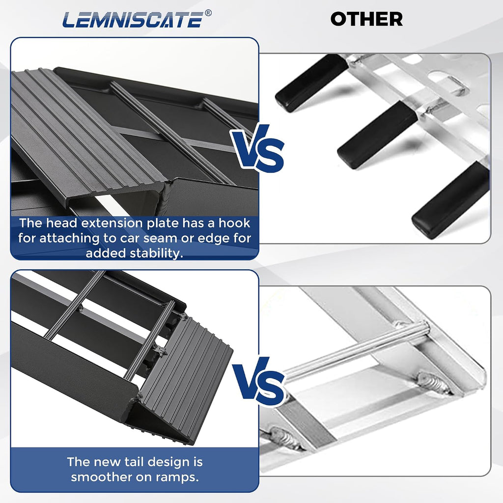 Aluminum Loading Ramps for Pickup Trucks, 1500 LBS, 7.5FT Folding Trailer Ramps with Handle & Buckle, for Lawn