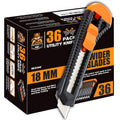 36-Pack Box Cutters, Retractable Utility Knife, 18mm Wide Blade