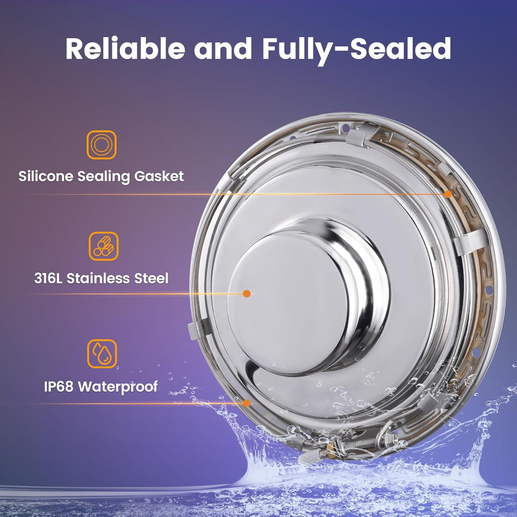 12V AC Pool Lights for Inground Pool, 10 Inch, Color Changing | Remote Control LED Pool Light, 35W LED, 300W
