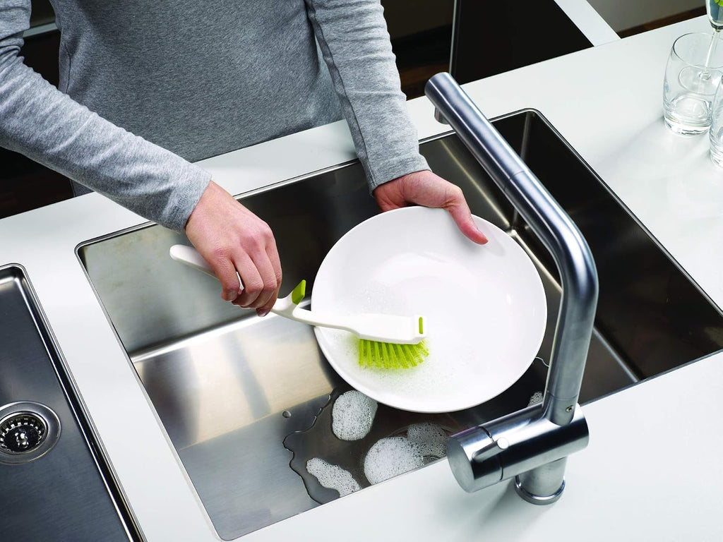 Edge Dish Brush with Integrated Sink Rest, Grey