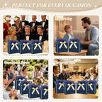 6 Pack Navy Blue Large Gift Bags with Handles & 18 Tissue Papers