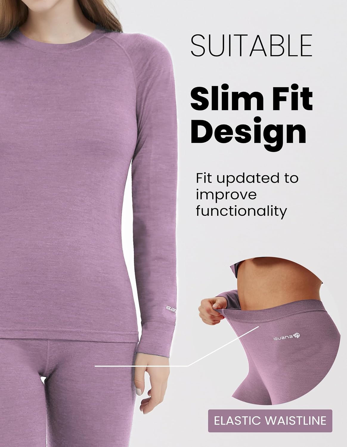 Womens 100% Merino Wool Base Layer Set Active Thermals | Thermal Underwear for Women, Winter Long Johns, Cold Weather