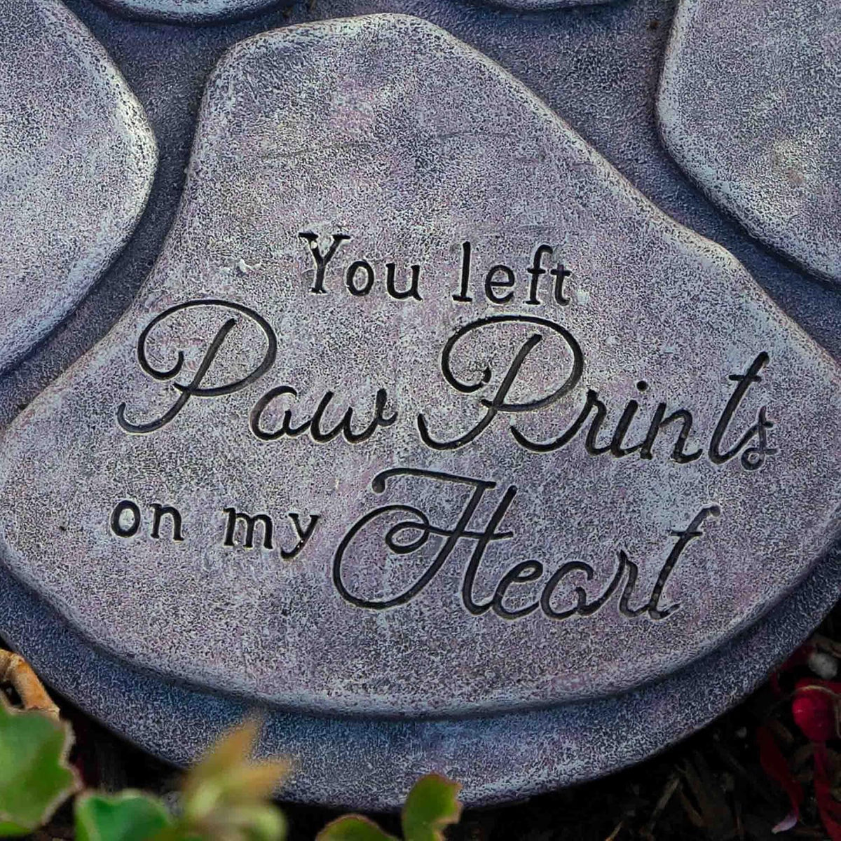 Pet Memorial Garden Stone 'You Left Paw Prints On My Heart'