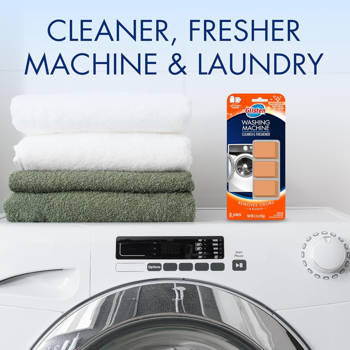 Washing Machine Cleaner & Freshener, Fresh Scent, 9 Tablets