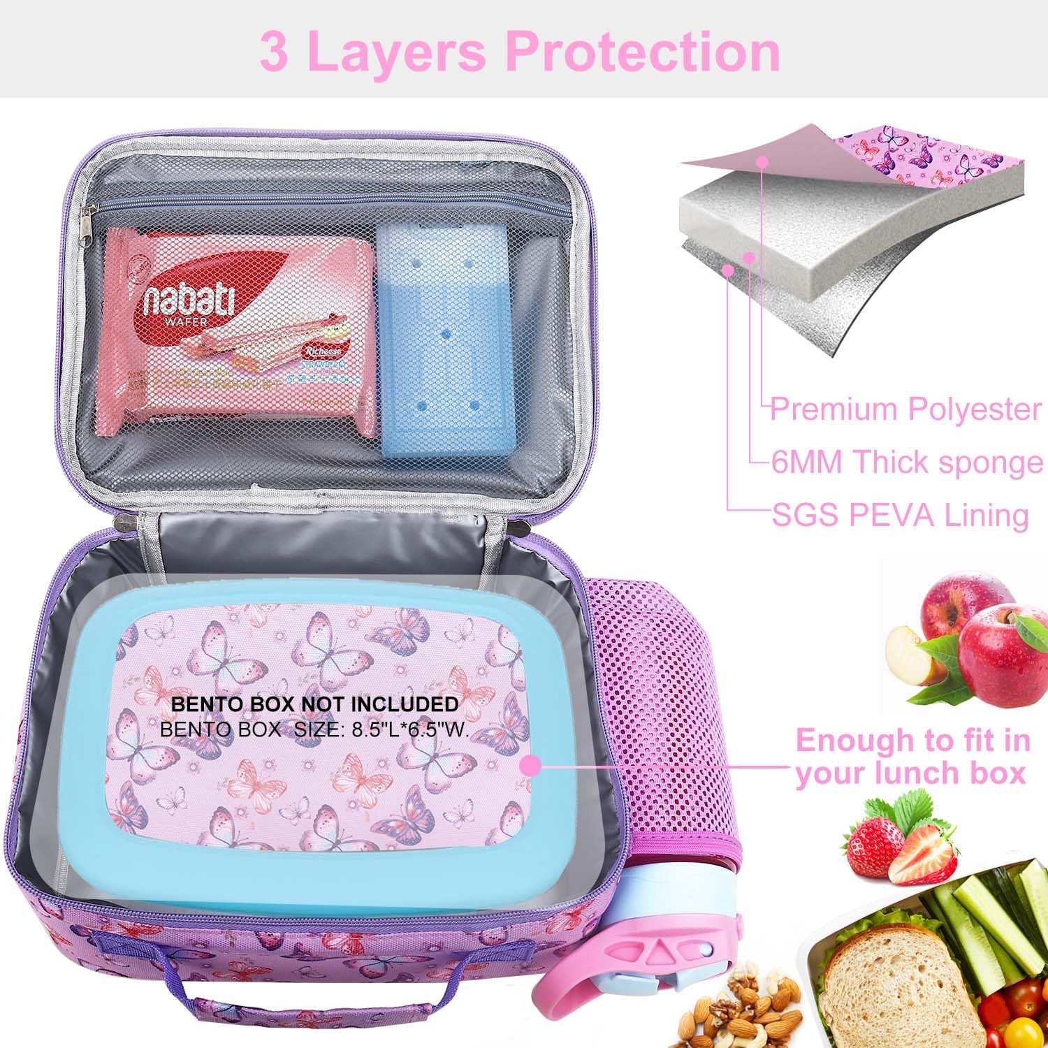 Kids Lunch Bag - Insulated Lunch Box for Boys Girls,Washable Lunch Bag and Reusable Toddler Leak-proof Lunchbox for