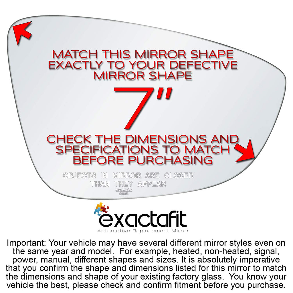 Passenger Side Mirror Glass Replacement For Volkswagen Passat Jetta CC Eos