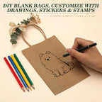 100Pcs Small Brown Gift Kraft Paper Bags with Handles, 5.2x3.2x8 In