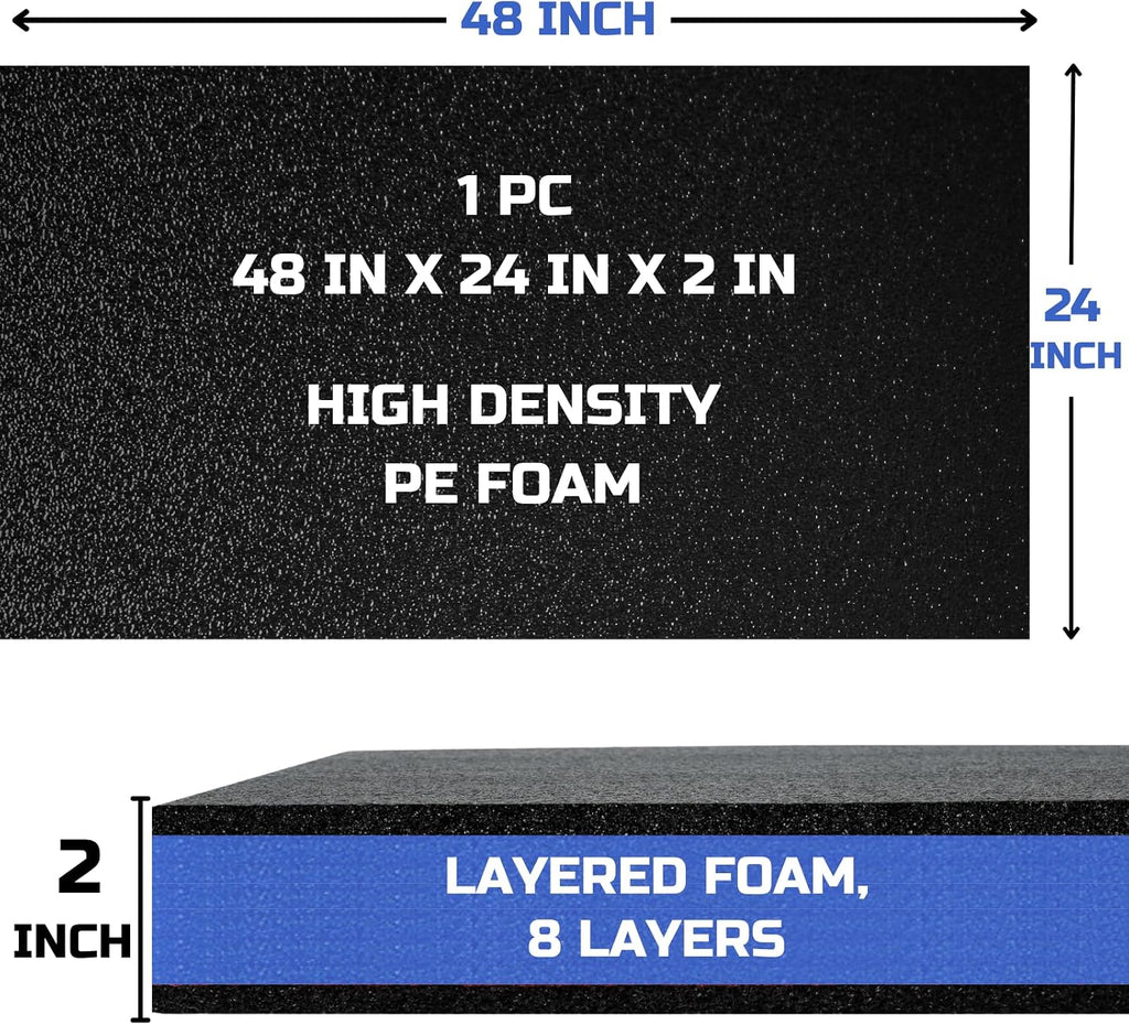 Tool Box Foam Organizer 48x24x2 inch 1PC, Kaizen Sheets for Pro Tool Control, Custom Tool Shadow Inserts for Cases &