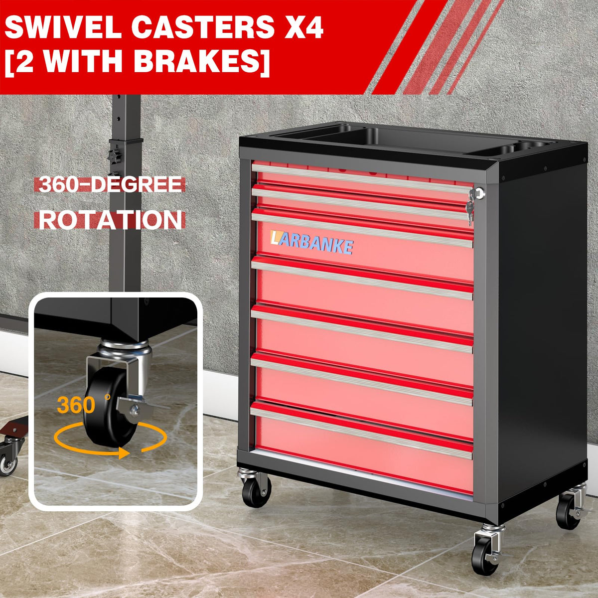 7-Drawer Rolling Tool Chest with Wheels&Lock,Special Link Buckle