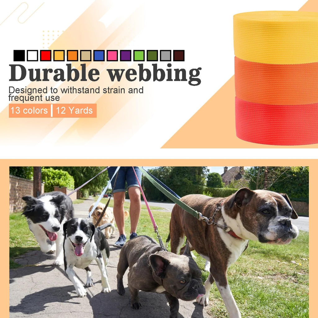12 Yards Webbing 3/4" & 1" & 1.5" & 2" Polypropylene Webbing Strap 3/4 Inch 1 Inch 1.5 Inch 2 Inch Wide Webbing