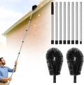 10.5FT Gutter Cleaning Brush with Adjustable Pole - No Ladder, Professional Long Reach Gutter Brush with Replaceable