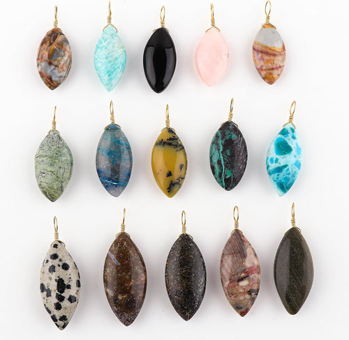(Pack of 5) Wholesale Bulk Mix Gemstone Crystals Pendant Necklace, Jewelry for Women, Natural Cabochons, Gift