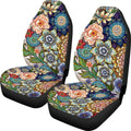 Boho Floral Front Car Seat Covers Set of 2 for Women, Universal Fit Bucket Seat Protectors for Cars, SUVs, Sedans and