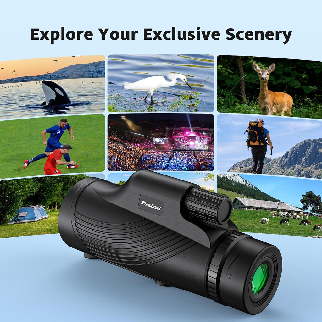Monocular Telescope, 10x42 Monocular for Adults, BAK4 Prism & FMC