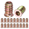 M METERXITY 20-Pack Threaded Inserts for Wood M5x15mm Gold Tone