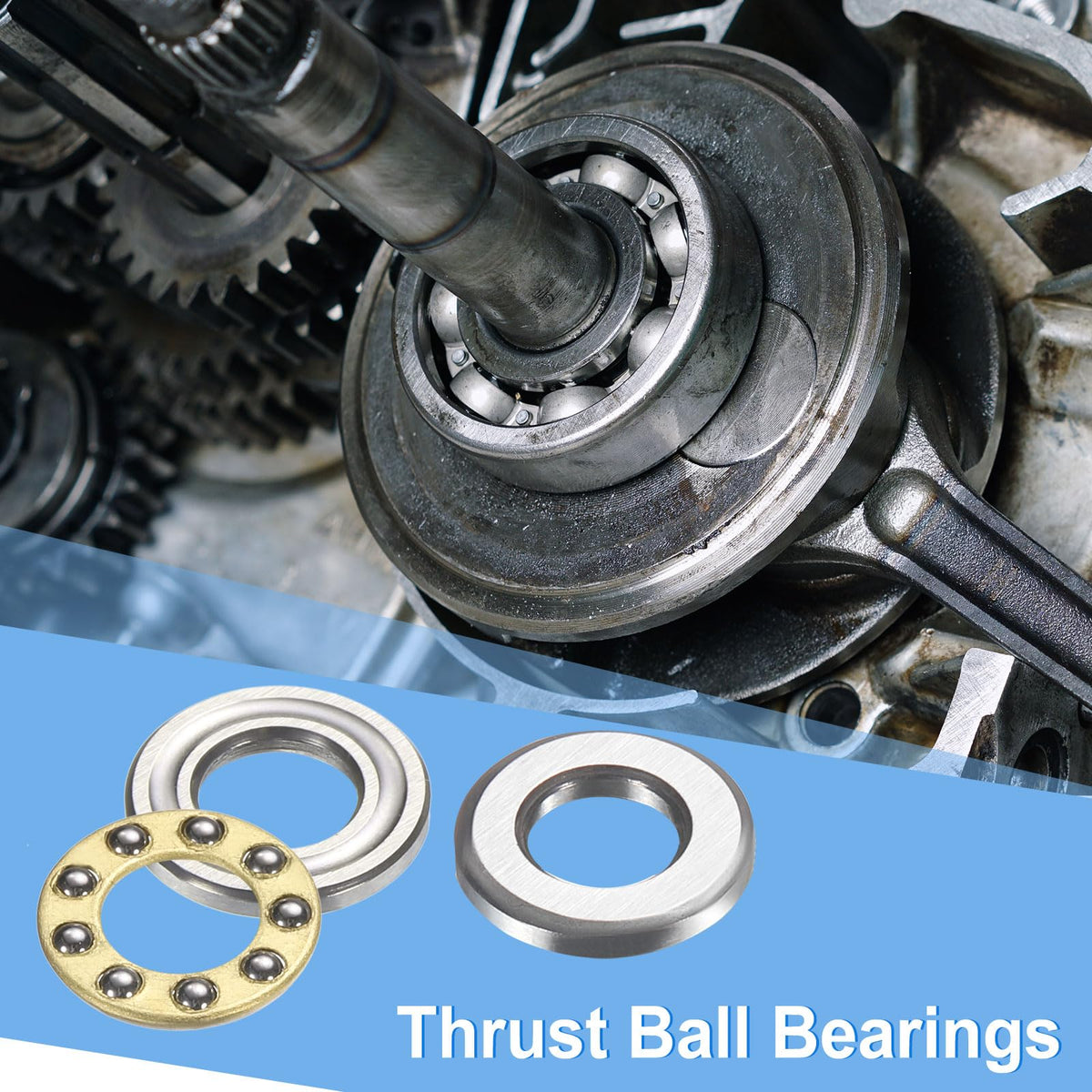 uxcell 10Pcs F5-10M Thrust Ball Bearings 5mm Bore 10mm OD 4mm Thick