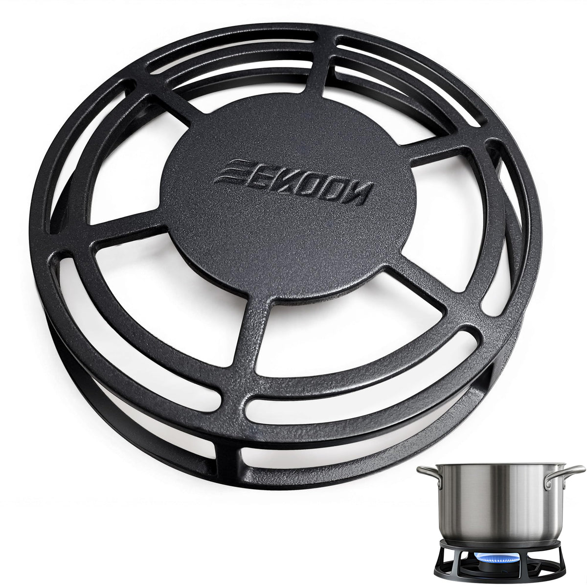 Feekoon Heat Diffuser for Gas Stove, Cast Iron, 8", 1 Pack