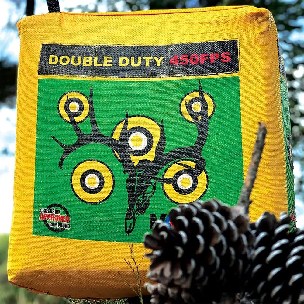 Double Duty 450 FPS Cube Field Point Archery Bag Target, Yellow | Portable Backyard Hunting Practice with Traditional