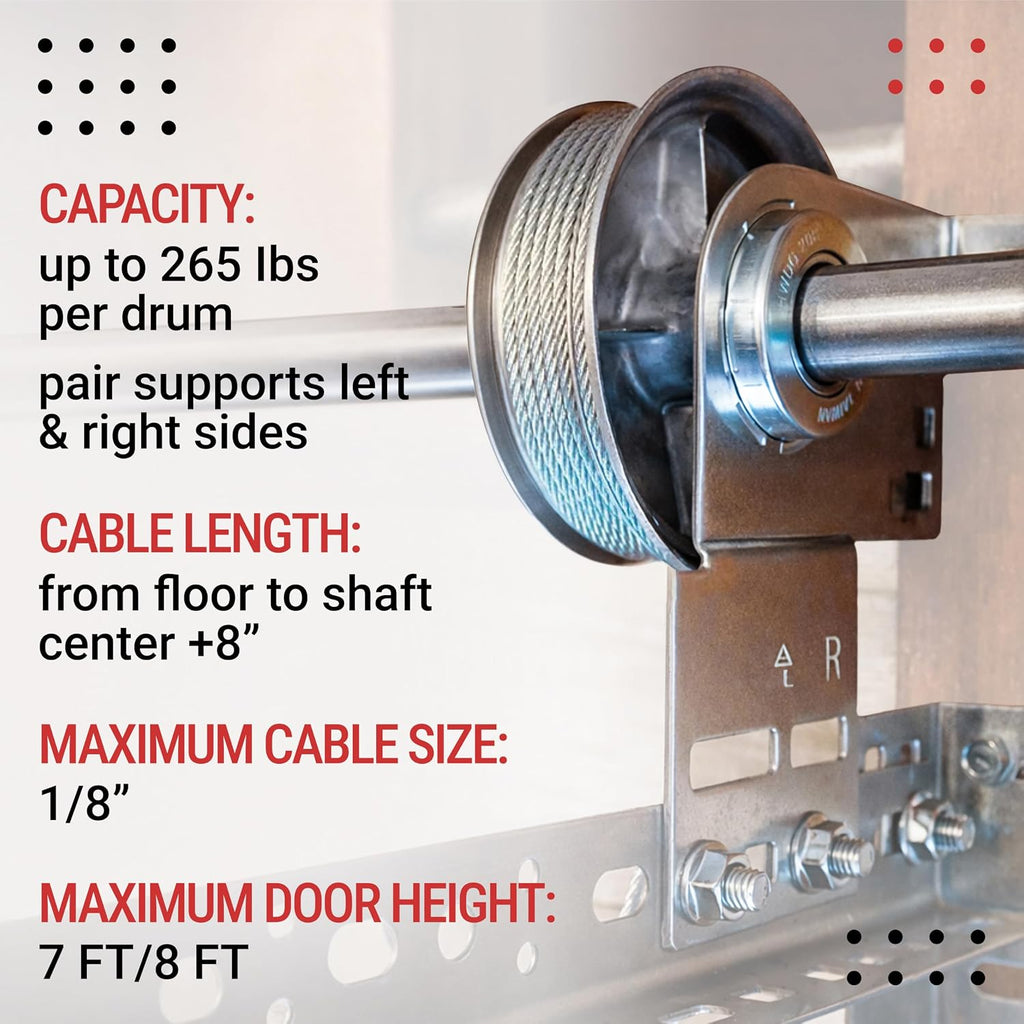 Garage Door Cable Drums Pair 400-8 for 8 Ft Standard Lift Doors