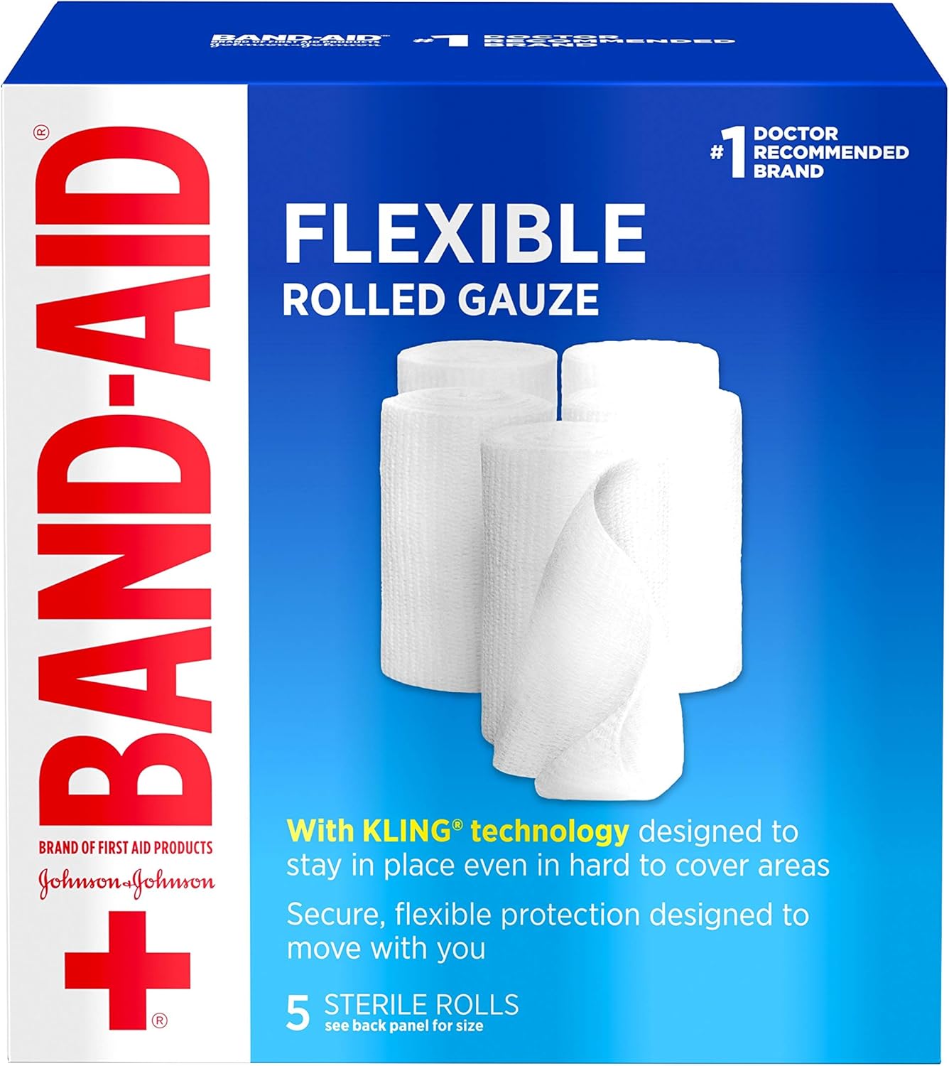 Brand of First Aid Products Flexible Rolled Gauze Dressing for Minor Wound Care, Soft Padding and Instant Absorption