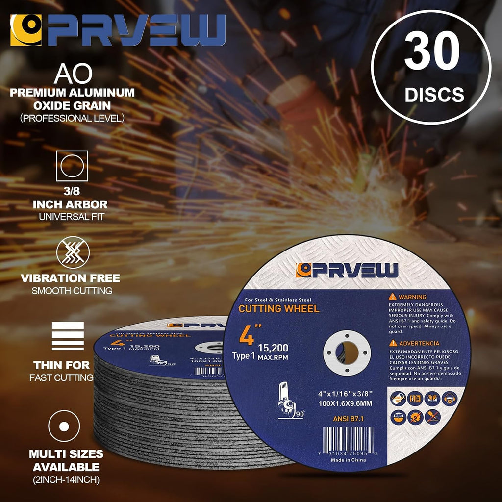 30-Pack 4 Inch Cut Off Wheels,4 x1/16x3/8 Inch Quality Cutting Disc