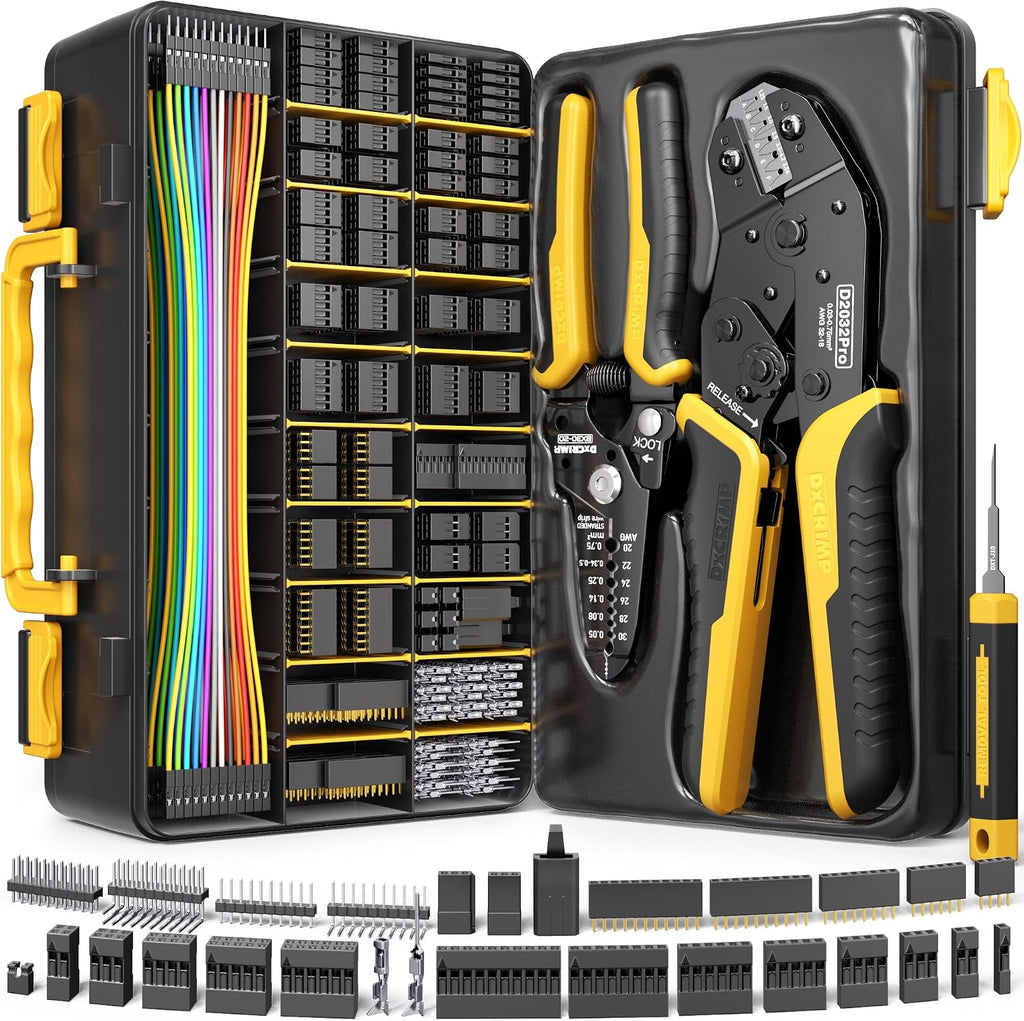 Dupont Crimping Tool Kit w/Extractor, 31 Types 2.54mm Connectors