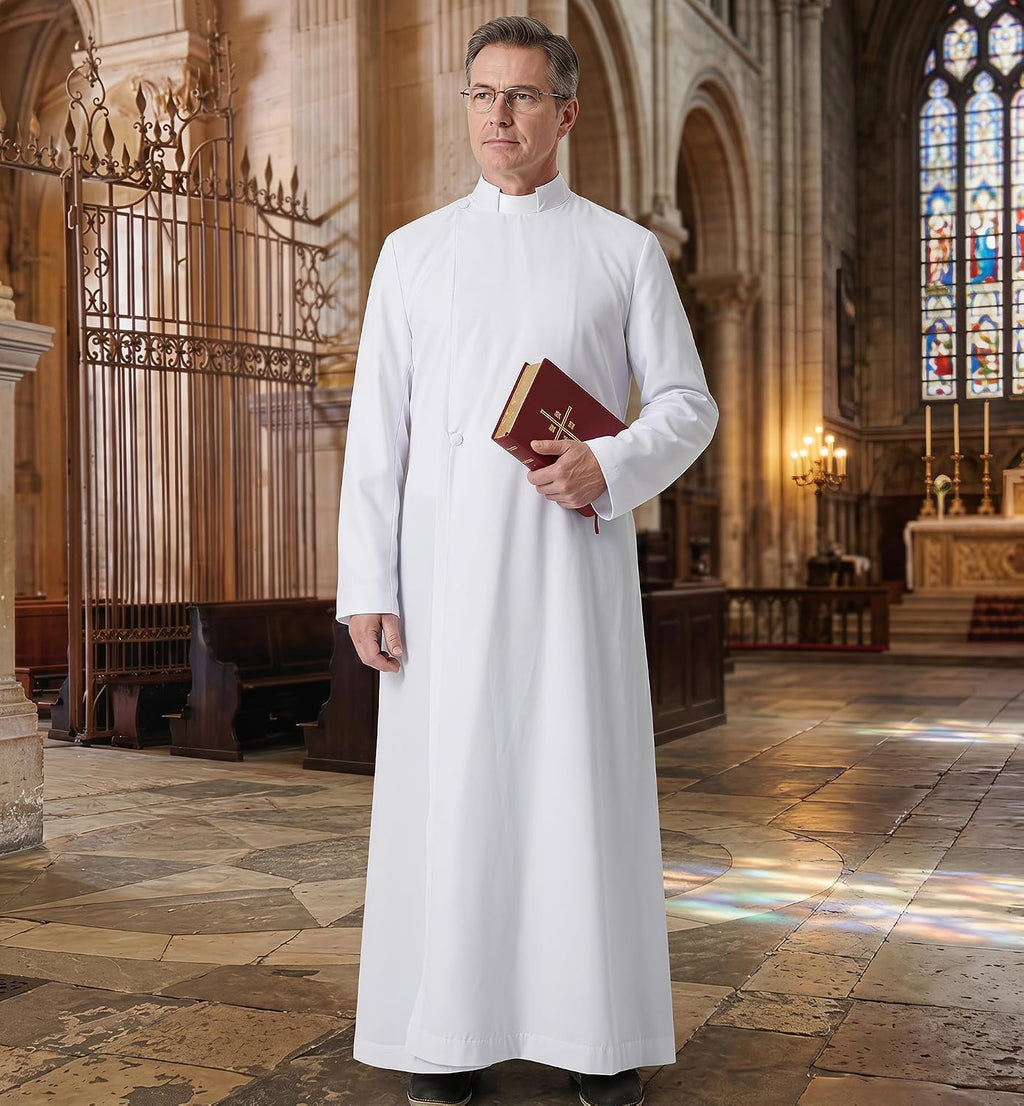 Unisex Adult's Clergy & Pulpit Anglican Cassock with Tab Insert Collar