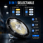JCE UFO LED High Bay Light, 100W/120W/150W Selectable, 5000K 21750LM