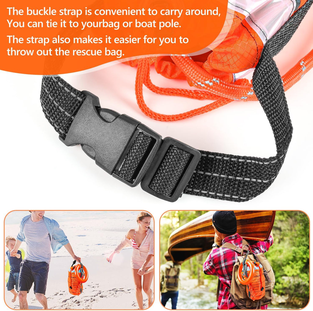 AnKun Water Rescue Throw Bag with 50/70/98FT Length of Rope in 3/10In Tensile Strength Rated to 2000lbs, Emergency