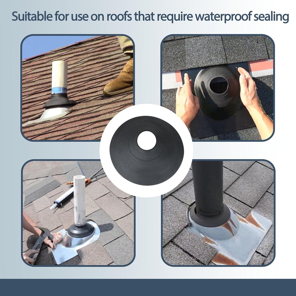14136 Rain Collar 1.5"-3" No-Calk Roof Flashing for Roof Vent Boot 2 Pack