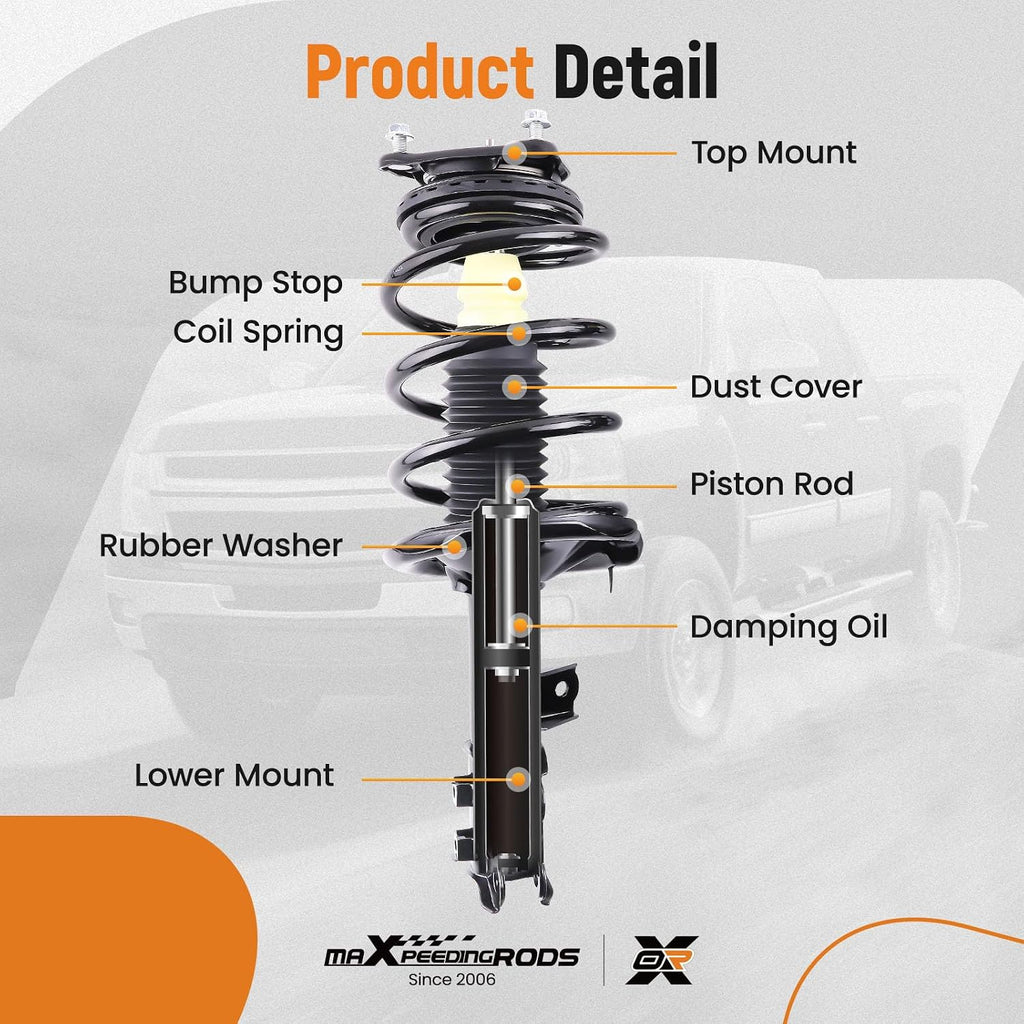 maXpeedingrods Front Struts for Hyundai Elantra 2007-2010 Sedan, 172305