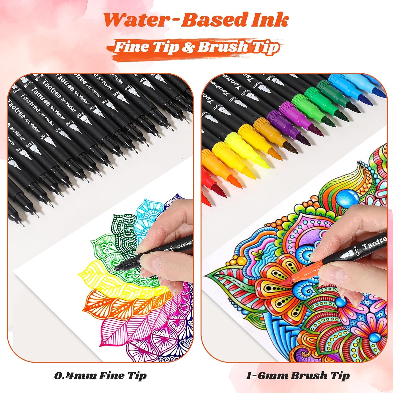 36 Colors Dual Tip Art Markers Pens for Adult Coloring Books, Artist Fine & Brush Tip Coloring Marker Drawing Pens