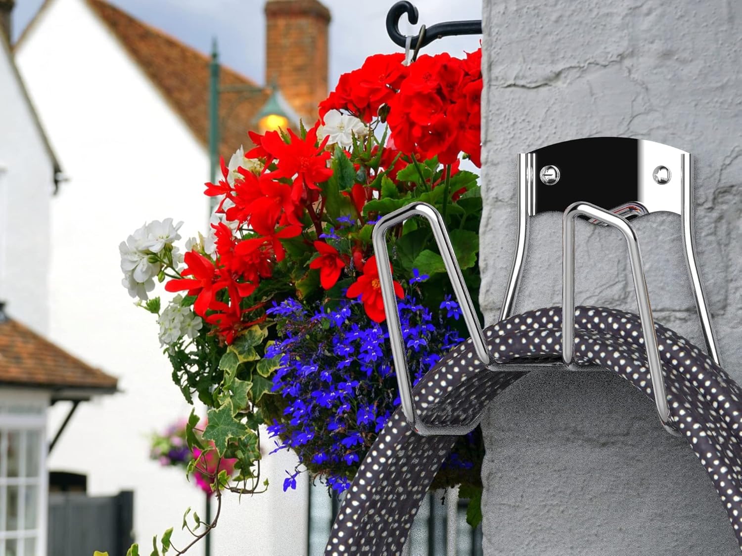 Garden Hose Holder, Garden Hose Hanger Wall Mount for Water Hose, Extension Cords, Air Compressor Hose, Heavy Duty &
