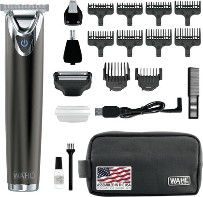 USA Stainless Steel Lithium Ion 2.0+ Slate Beard Trimmer for Men - Electric Shaver, Nose Ear Trimmer, Rechargeable