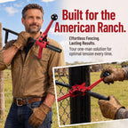 1 Pc Chain Link Fence Stretcher Tool, Ratcheting Wire Tightener Puller, 1.7''-9'' Tension Range, Tilted Base Hooked