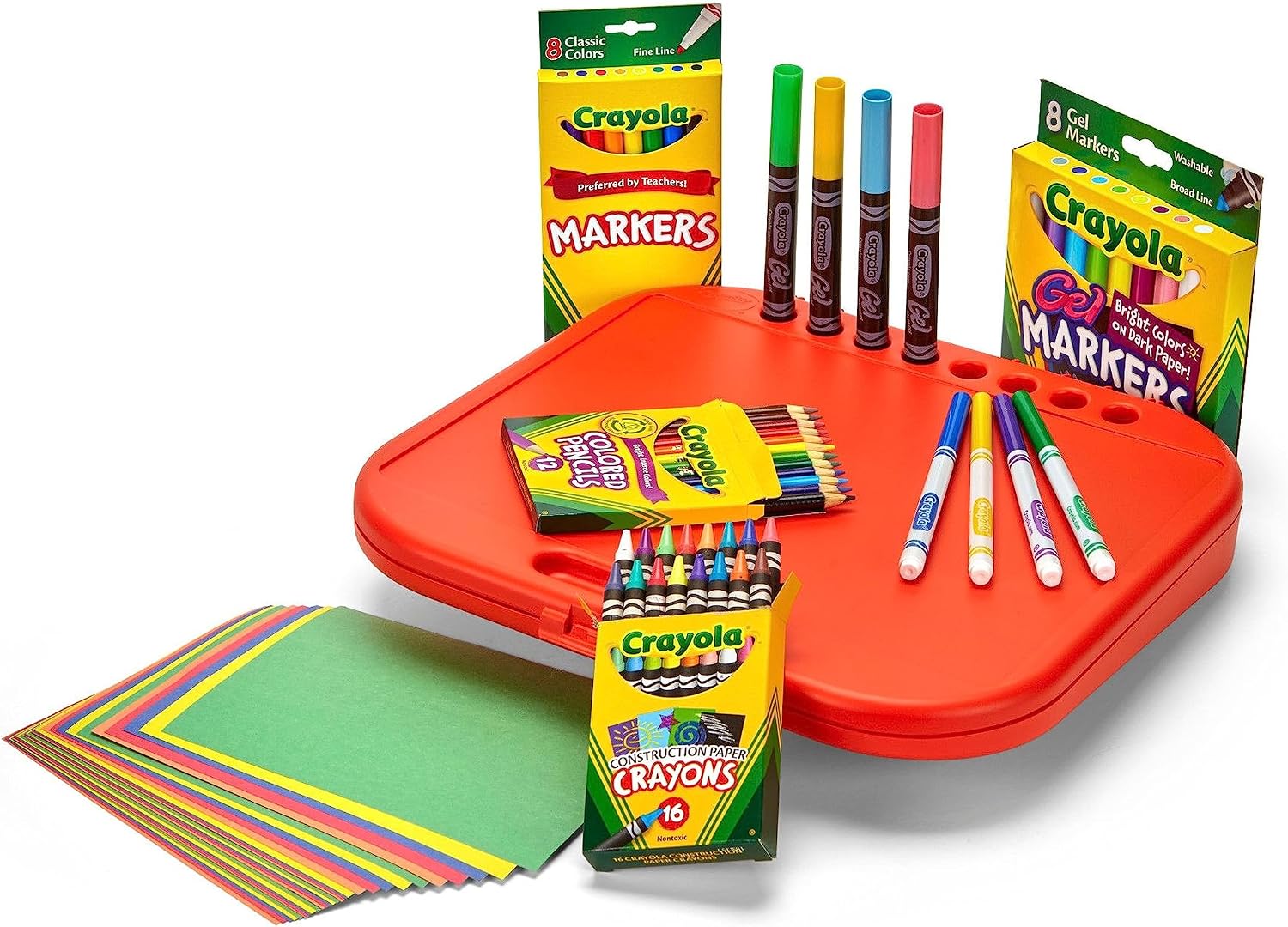Create 'N Carry Travel Art Set for Kids (75pcs), 2-in-1 Lap Desk & Carrying Case, Essential Art Supplies Kit, Spring